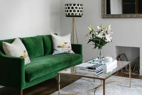Decorate with Jade Green Velvet Couch