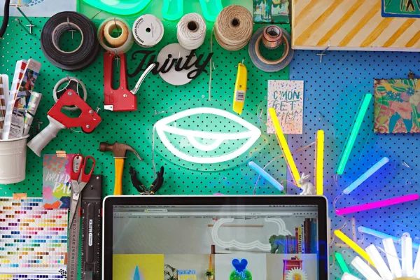 Jade Green Pegboard In Home Office Craft Room