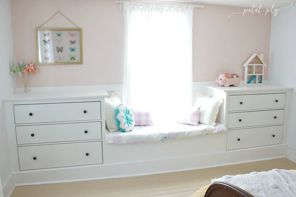IKEA dresser method built-in window seat Petal and Ply
