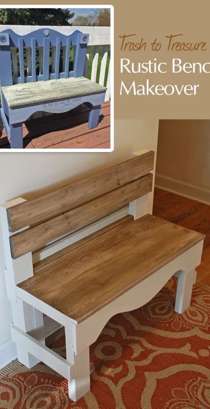 realhappyspace painted bench makeover