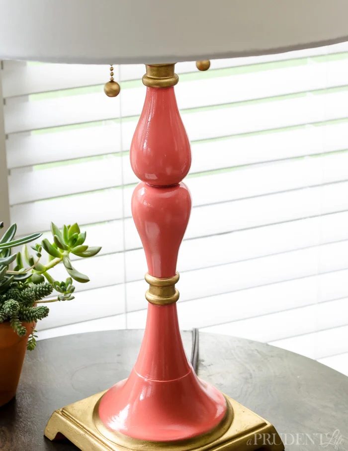 aprudent life spray painted lamp makeover