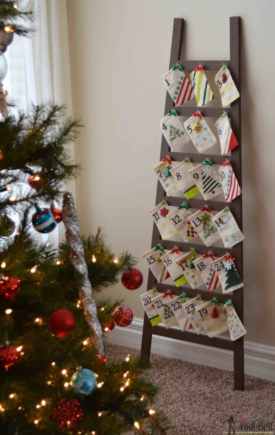 Pottery Barn Knockoff Ladder Advent Calendar 900x1423