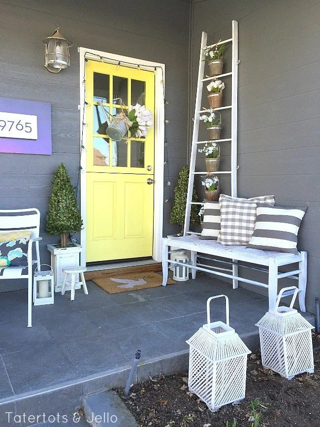 Porch Ladder With Flower Pot Buckets, Tatertots And Jello