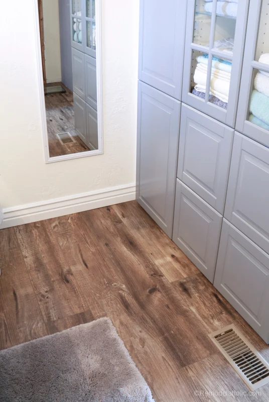 Get the look of hardwood floors without the upkeep and maintenance! This luxury vinyl wood plank flooring looks vivid and it's waterproof!