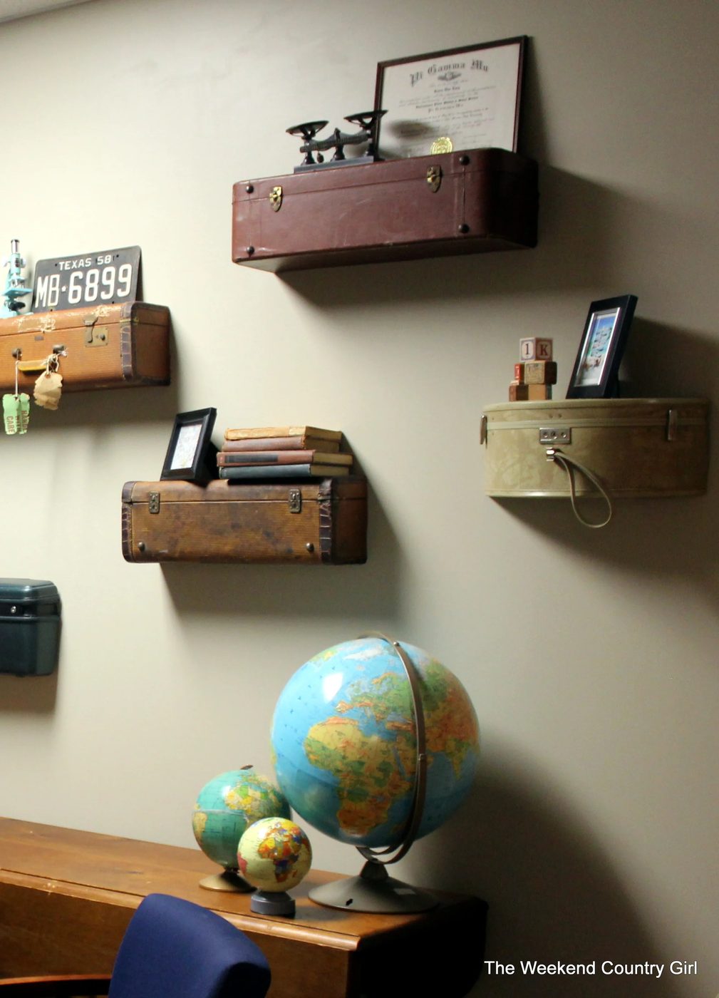 suitcase wall