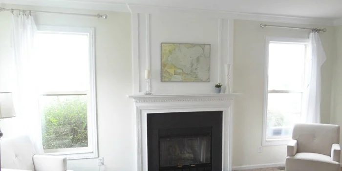 Add Woodwork Trim Above The Fireplace Mantel