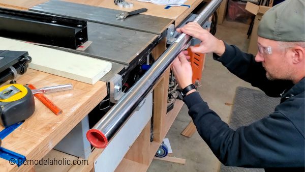 08 Install Front Rail Vega Table Saw Fence System