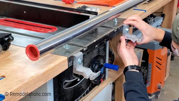 06 Install Brackets For Table Saw Fence Front Rail