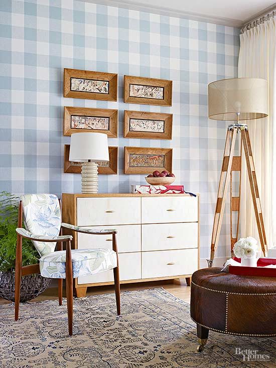 Buffalo Check Wall Covering Via BHG