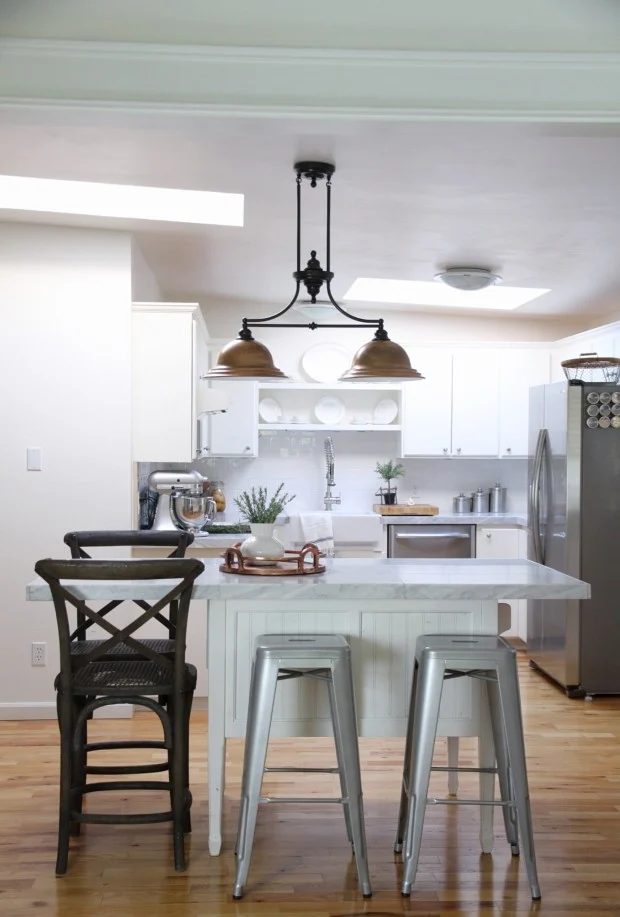 handmade marble countertop walkthrough, self-installed over existing laminate counter, Zevy Joy featured on @Bekob