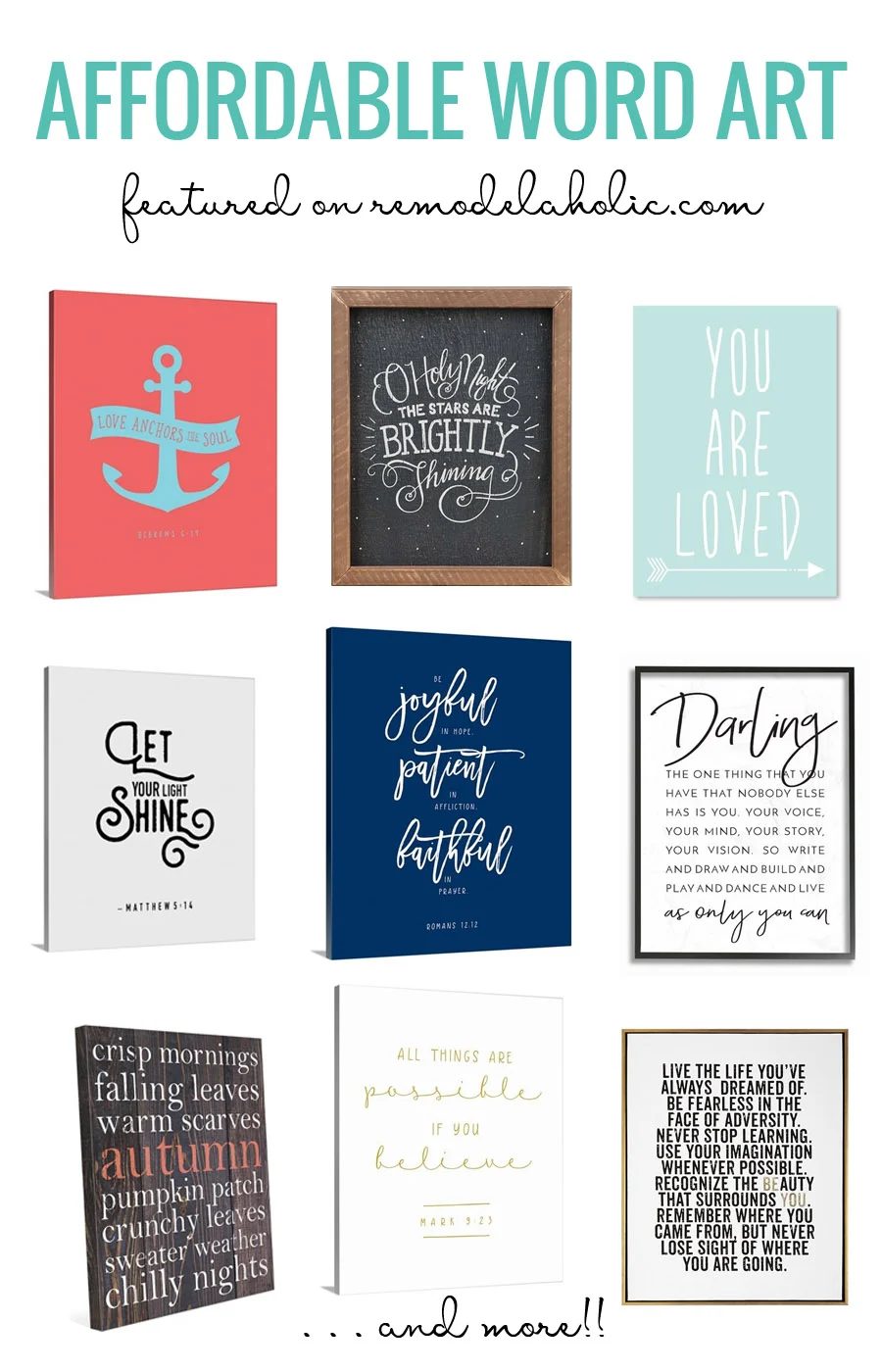 Affordable Word Art Options to decorate your home featured on Bekob.com