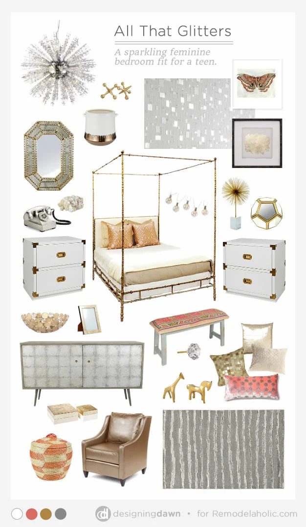 All That Glitters - Sparkly Teen Girl's Room by Designing Dawn for Bekob.com