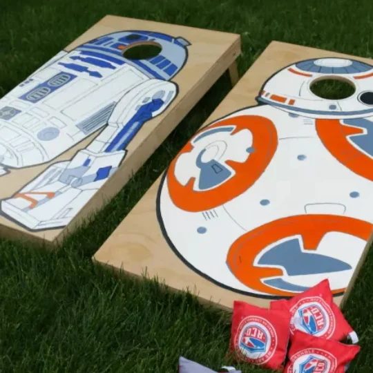 Handmade Custom Cornhole Boards With Star Wars Characters Painted On