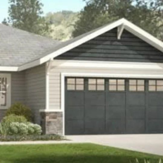 Grey Garage Door With Windows
