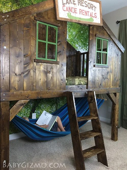 camping clubhouse loft bed kids handmade