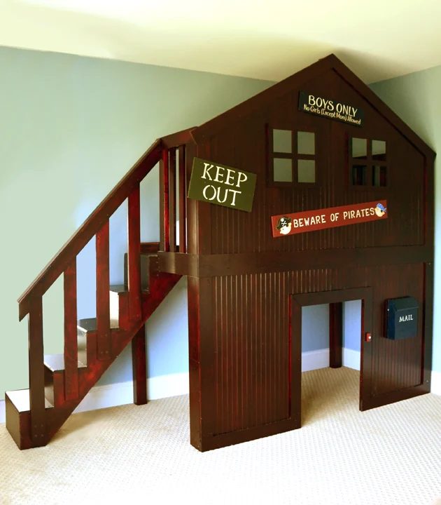 pirate fort clubhouse loft bed handmade kids