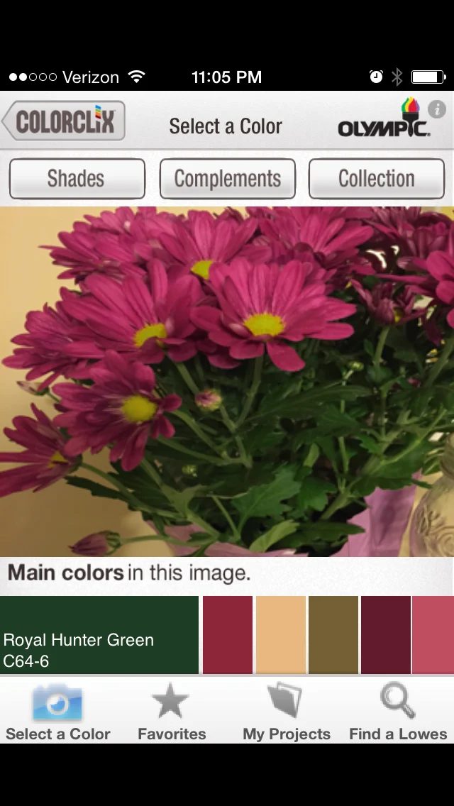 Olympic ColorClix - Free iPhone app to Create a Paint Palette from a Photo @Bekob