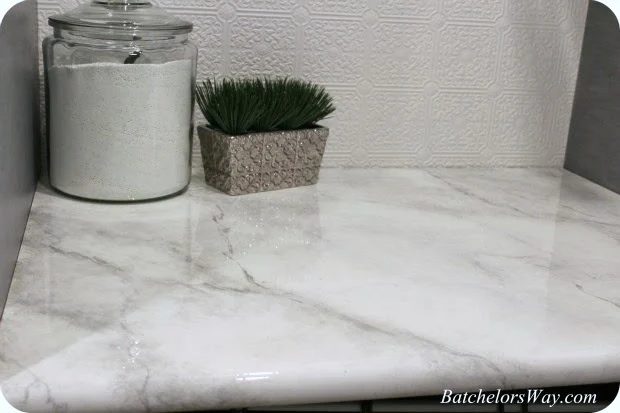 how to paint a faux marble finish countertop, Batchelors Way on Bekob