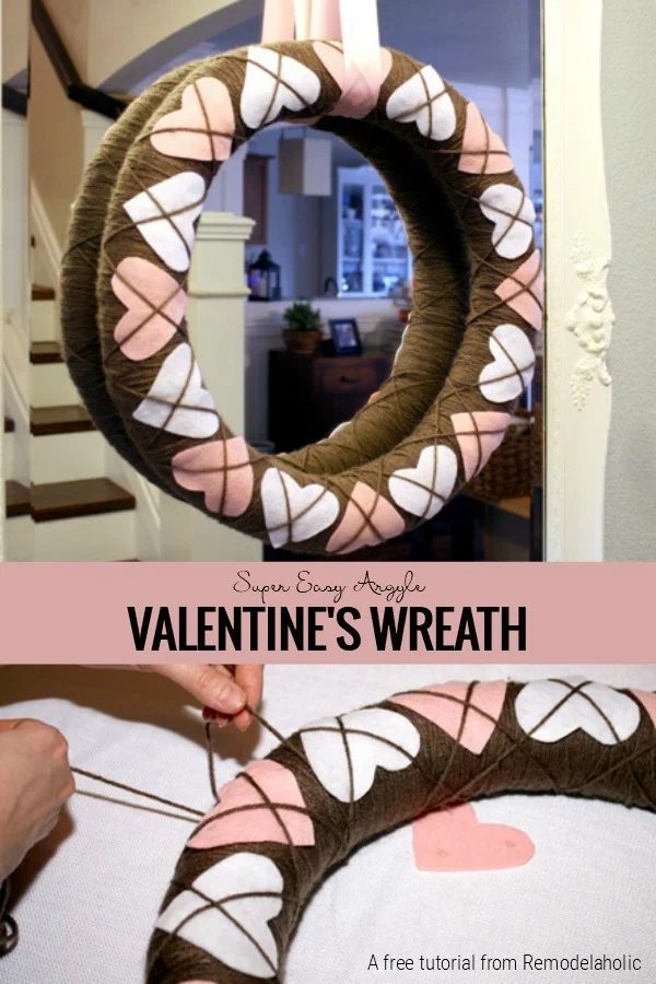 Handmade Argyle Valentines Wreath from Bekob