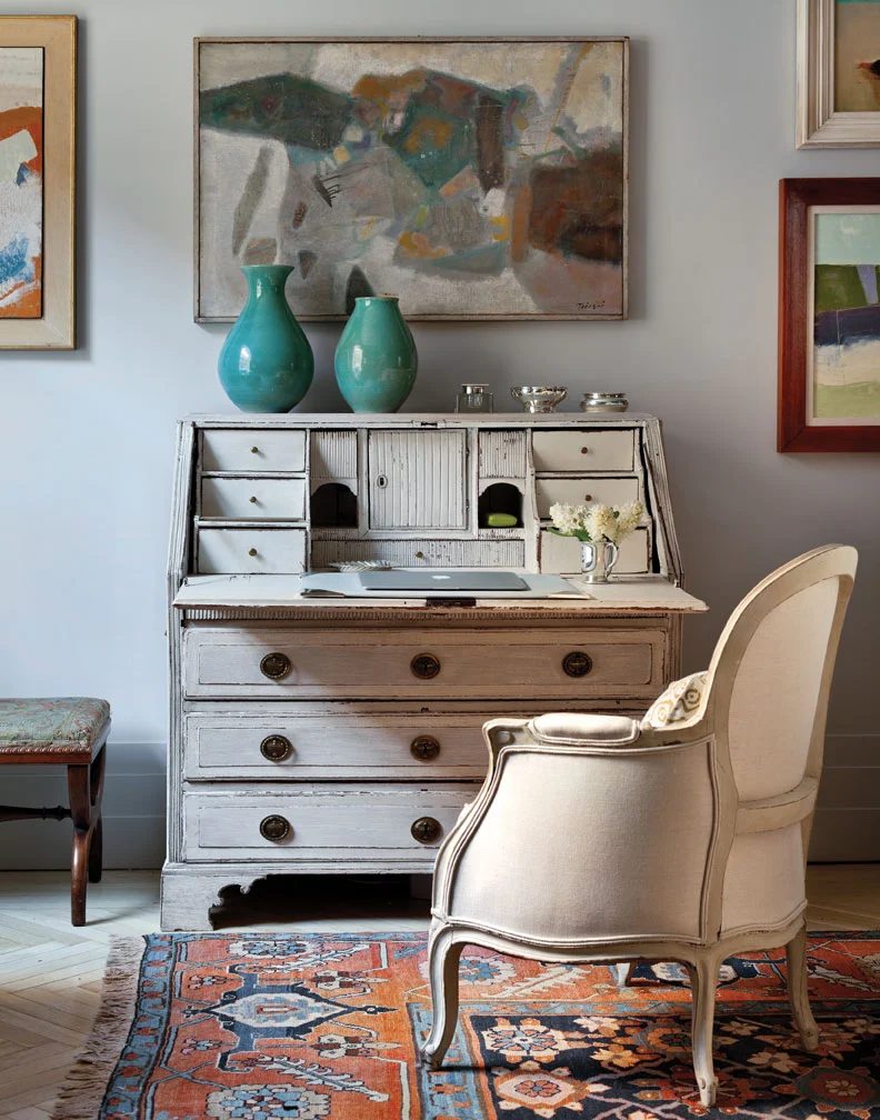 Secretary Desk, Art Deco Apartment in the El Dorado NYC | Design by Design Development NYC | Photography by Trevor Tondro | featured at Bekob.com #artdeco #design #decor #nyc