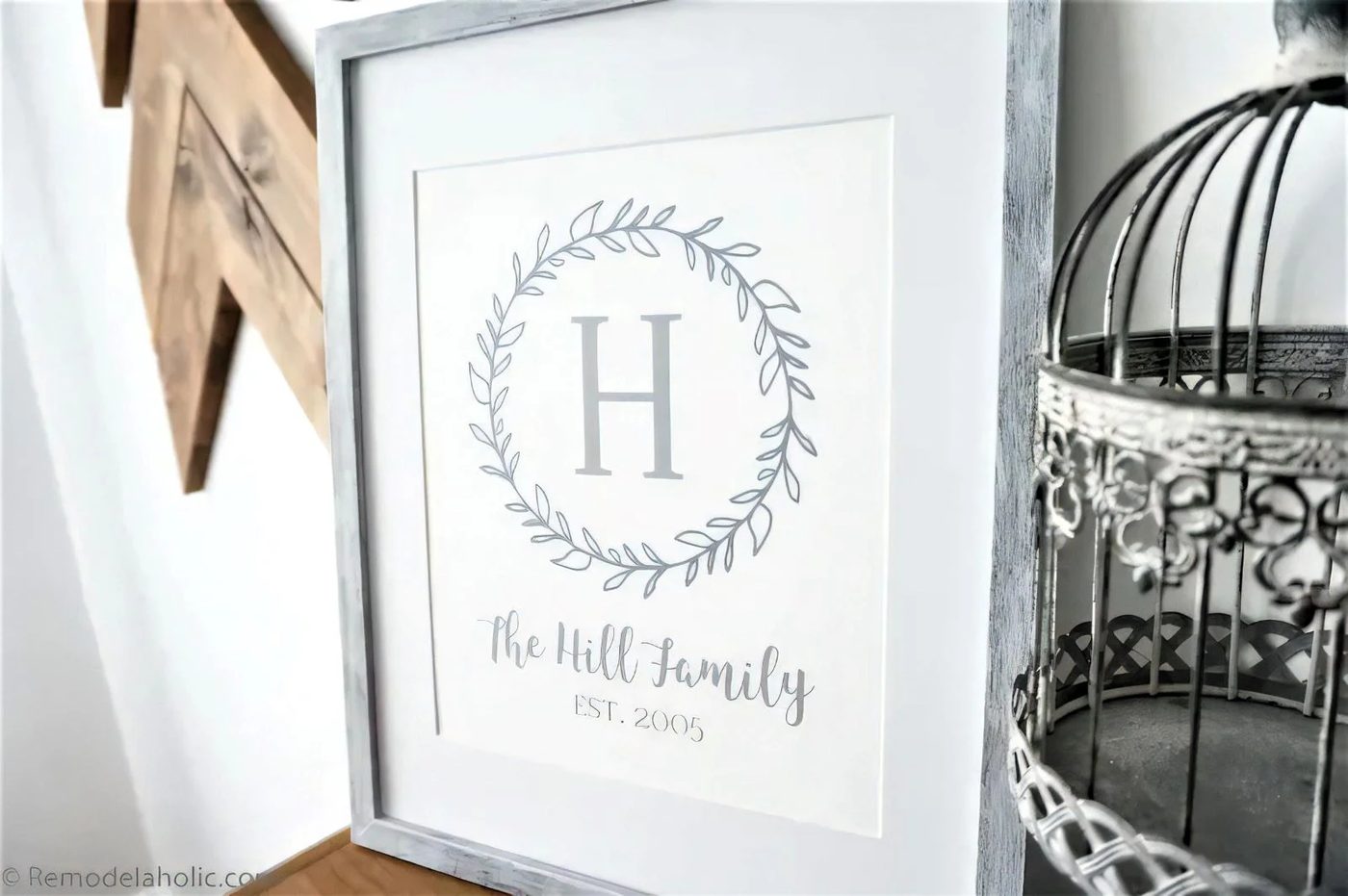 1 Custom Printable Farmhouse Monogram Wreath Print Set 3 050148