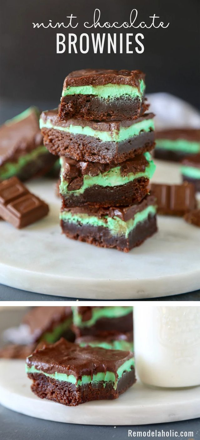 A delicious sweet twist on regular brownies. Mint Chocolate Brownies Recipe at Bekob.com