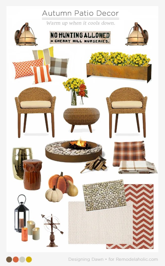 How to decorate your patio for autumn. Use these tips to create a cozy and inviting space, so you can enjoy your outdoor areas well into cool autumn evenings, and gain more livable