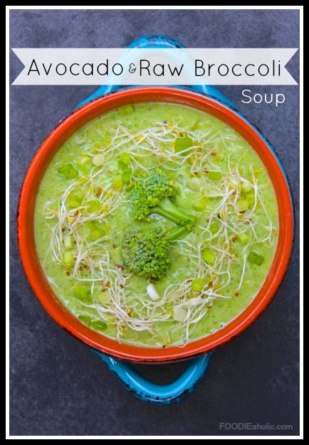 Avocado and Raw Broccoli Soup | FOODIEaholic.com #summer #soup #chilled #avocado #broccoli