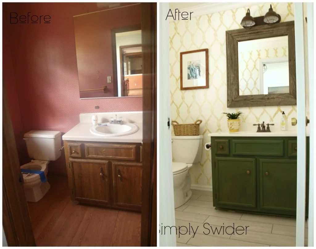 nautical bathroom before and after - Simply Swider