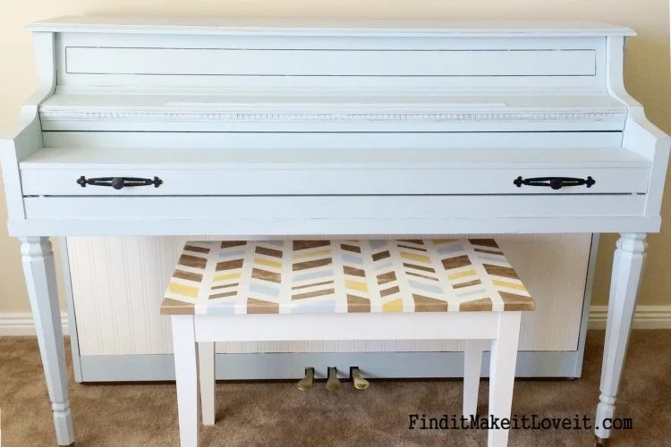 painted piano and bench - Find It Make It Love It