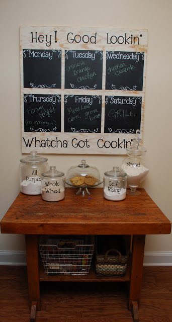 large chalkboard weekly menu planner