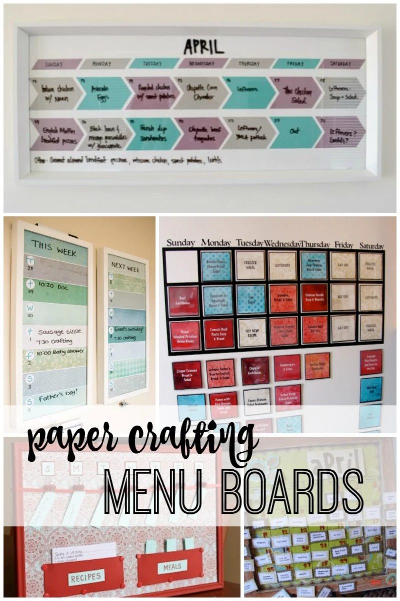 paper crafting menu boards featured on Bekob.com