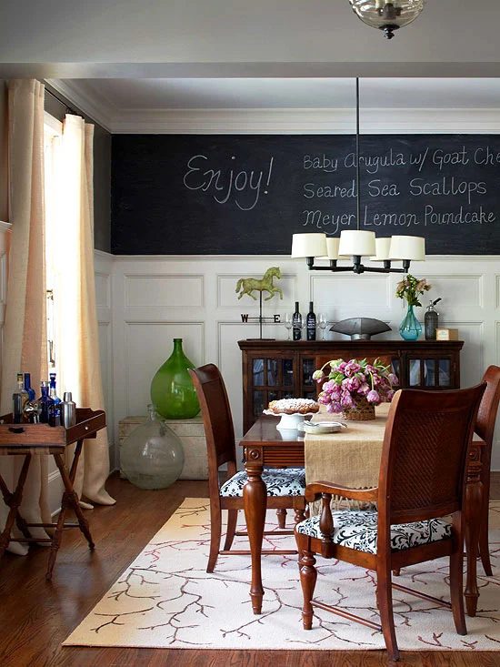 Chalkboard wall menu board better homes and gardens