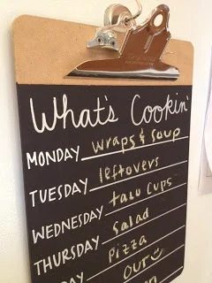 clipboard menu planner board