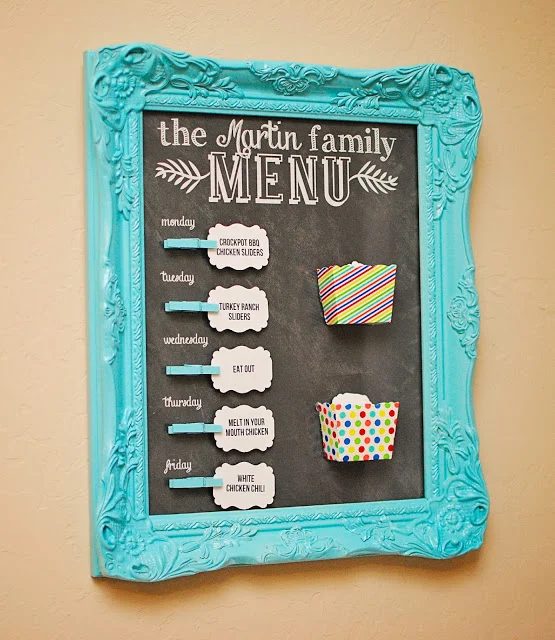 fun and colorful chalkboard menu board