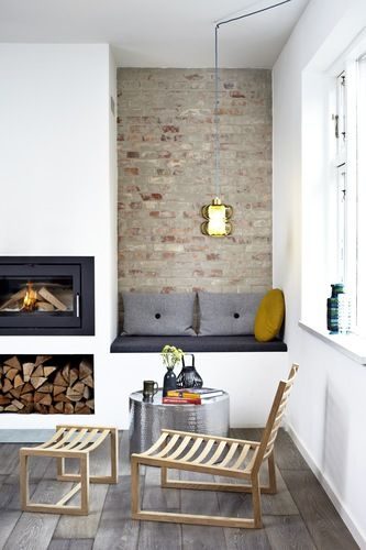 Awkward Alcove Solution: Add floating shelves | More options at Bekob.com | Image Source: thedesignchaser.com
