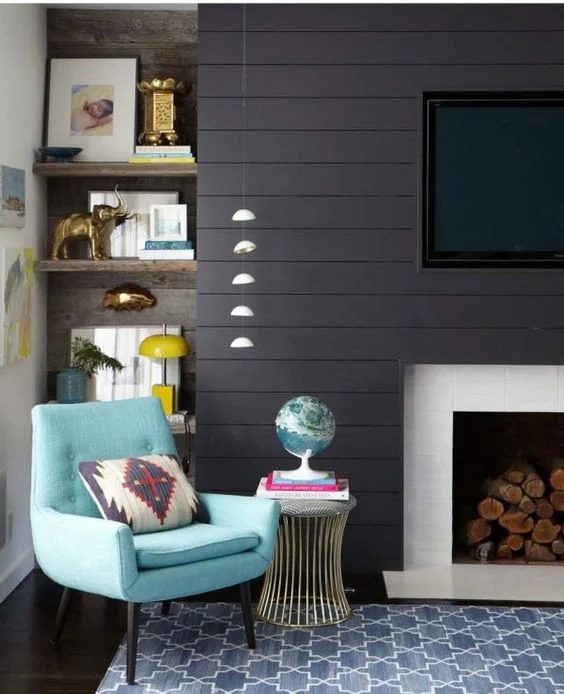 Awkward Alcove Solution: Add floating shelves | More options at Bekob.com | Image Source: stylebyemilyhenderson.com