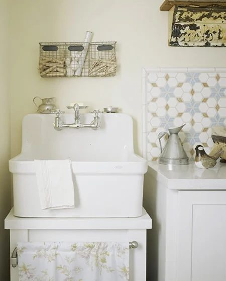 washroom sink in the laundry room, Country Home via Apartment Therapy