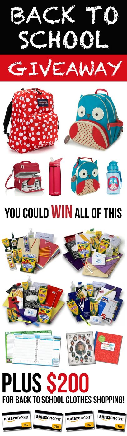 Back to School Giveaway! Come enter to win $500 in prizes!!