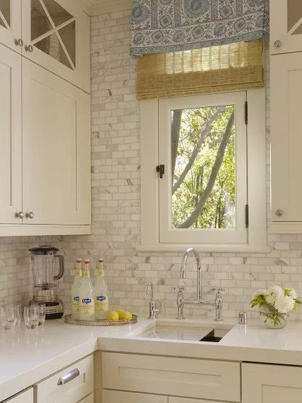 Soft White Tile Backsplash Palmer Weiss