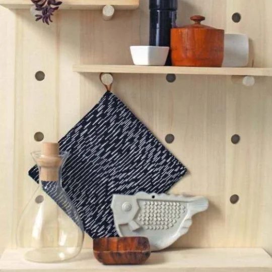 Handmade Plywood Shelves With Glass Vase And Wood Bowl
