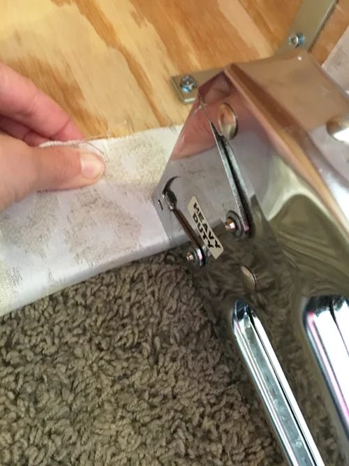 Attach fabric to Ottoman