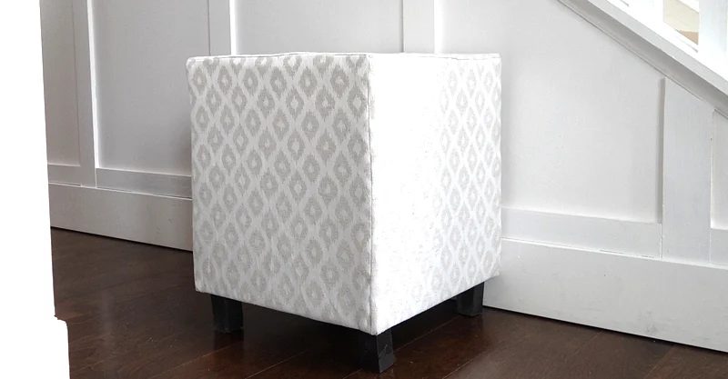 Ballard Designs Inspired Upholstered Cube Ottoman or Stool