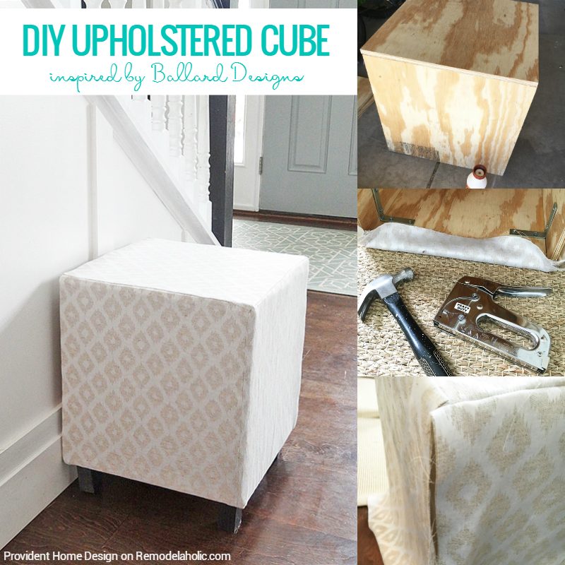 Handmade upholstered cube ottoman or stool, Provident Home Design on @Bekob