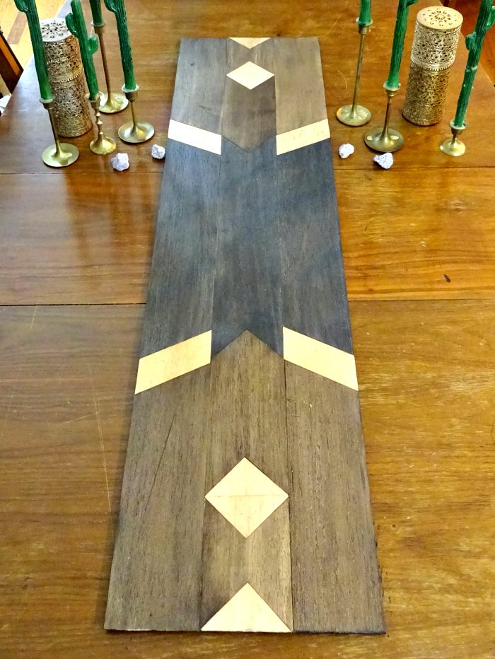 first-time friendly Handmade balsa wood southwestern inspired pattern table runner option
