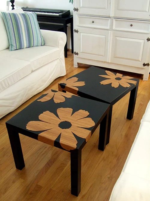 bamboo veneer lack side table method