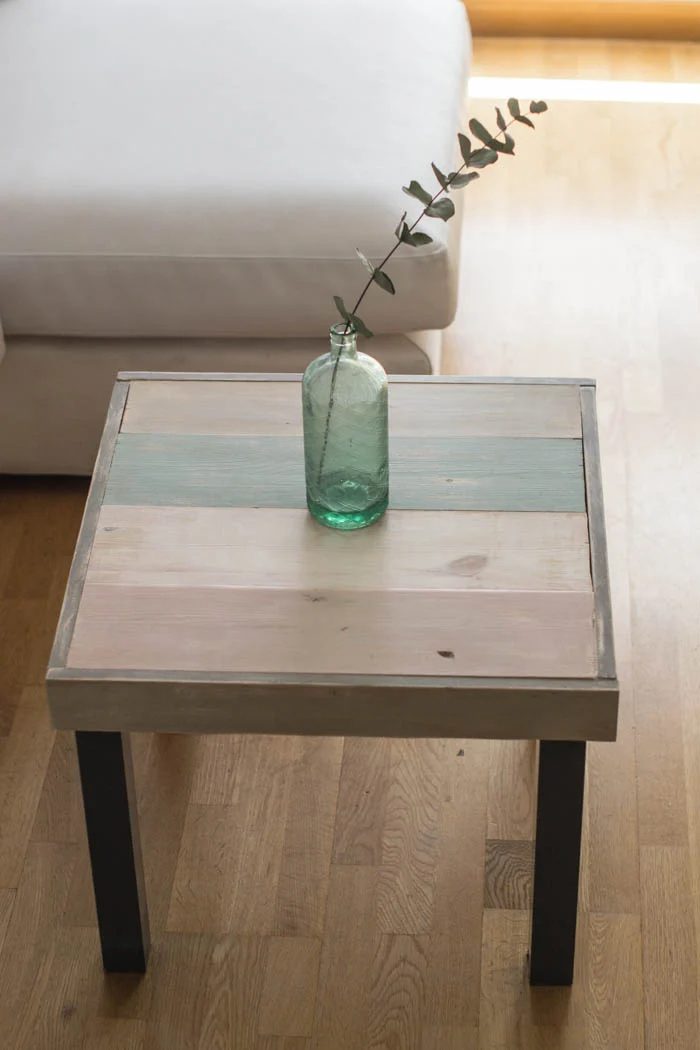 lack side table method wood top sides multicolor chalk paint