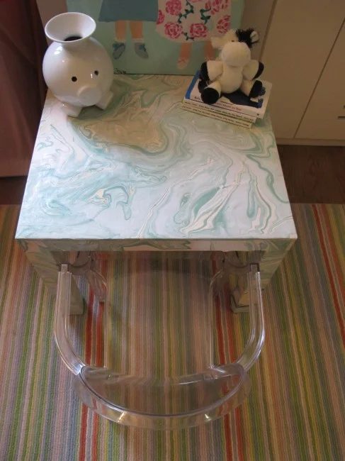 lack side table method marbled paper