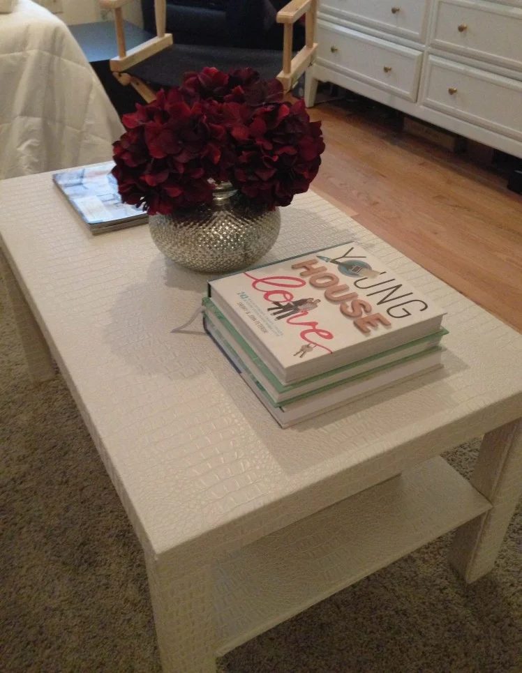 lack coffee table method faux leather gator fabric