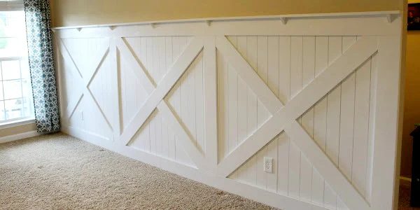 Handmade Barn Door Wainscoting walkthrough
